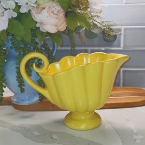 Camark Art Pottery Pitcher #326, made in USA, yellow, some wear as pictured